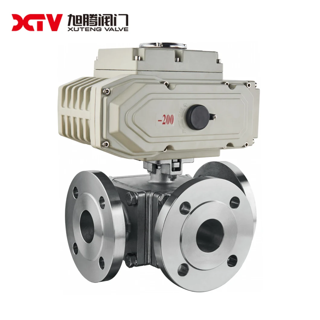 Three-Way Stainless Steel High Platform Flanged Ball Valve